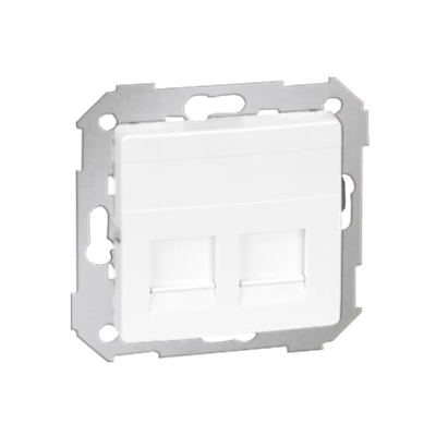 RJ45 socket cover 2 sockets with adapter and blinds white