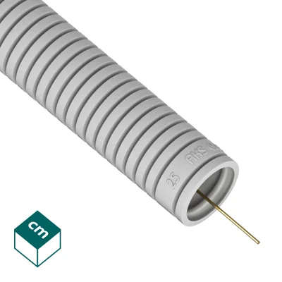 RKGL / Corrugated PVC-U pipe Gray 25 320N with pilot 25 m