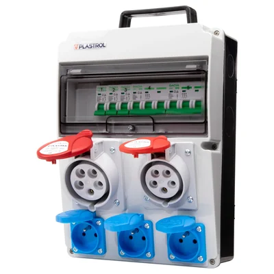 RO-1ZN/1632 Verteilerkasten CAS-S 32A 16A 3x230 IP54 Gebäudeverteilerkasten mit Überstromschutz, IP 54, 1x32A-400V/1x16A-400V/3x16A-230V