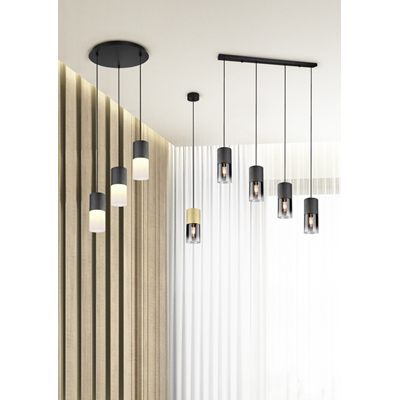 ROBIN Čtyřnásobná závěsná lampa, matná mosaz