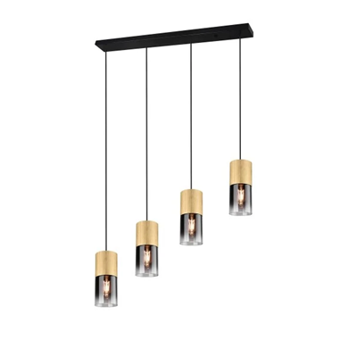 ROBIN Čtyřnásobná závěsná lampa, matná mosaz