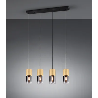 ROBIN Hanging lamp, quadruple slat, brass mat