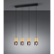 ROBIN Hanging lamp, quadruple slat, brass mat