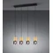 ROBIN Hanging lamp, quadruple slat, brass mat