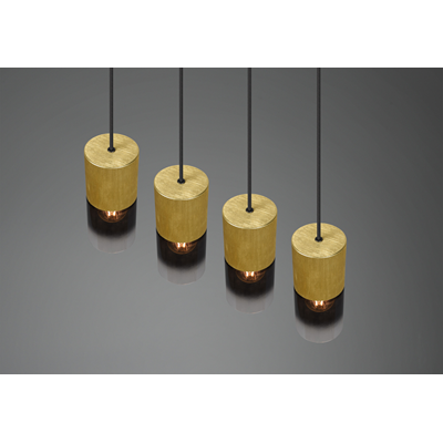 ROBIN Hanging lamp, quadruple slat, brass mat