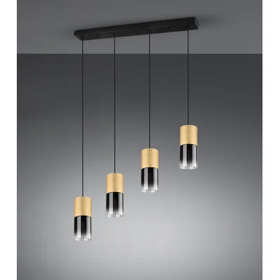 ROBIN Hanging lamp, quadruple slat, brass mat