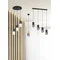 ROBIN Hanging lamp, quadruple slat, brass mat