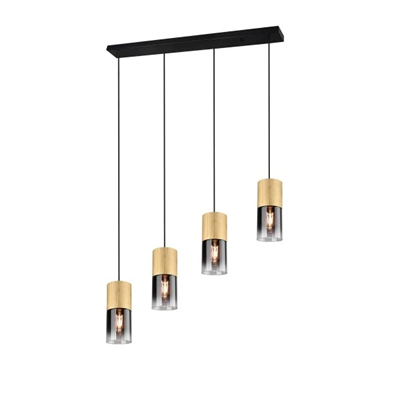 ROBIN Hanging lamp, quadruple slat, brass mat