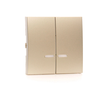 Rocker with a window for switches and double push-buttons with golden matt backlight