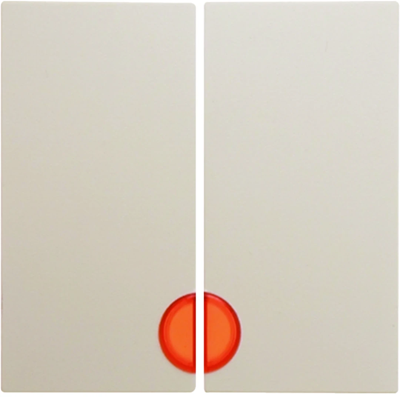 Rockers with red lens for 2-gang switches, cream, glossy