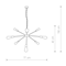 ROD Nine-point gold pendant lamp