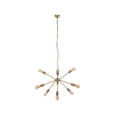 ROD Nine-point gold pendant lamp
