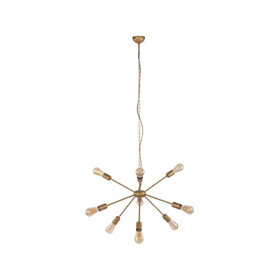 ROD Nine-point gold pendant lamp
