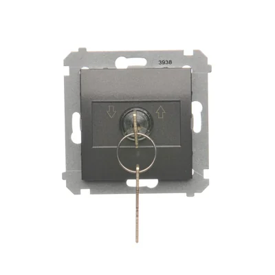 Rolladen-Schlüsselschalter-Taster (Modul) 3 Pos. „I-0-II“ 2 Kontakte Schließer 5A 230V anthrazit (metallic)