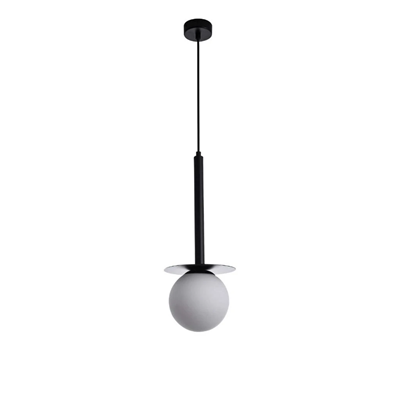 ROMA E14 IP20 hanging lamp, black with a white lampshade