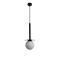 ROMA E14 IP20 hanging lamp, black with a white lampshade