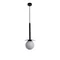 ROMA E14 IP20 hanging lamp, black with a white lampshade