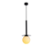 ROMA E14 IP20 hanging lamp, black with a white lampshade