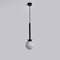 ROMA E14 IP20 hanging lamp, black with a white lampshade