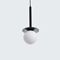 ROMA E14 IP20 hanging lamp, black with a white lampshade