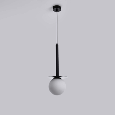 ROMA Lampa wisząca E14 IP20 czarna z białym kloszem