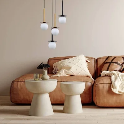 ROMA Lampada a sospensione E14 IP20 nera con paralume bianco