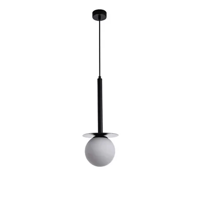 ROMA Lampe à suspension E14 IP20 noire avec abat-jour blanc