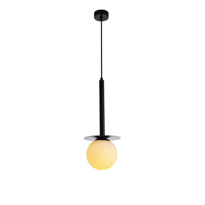 ROMA Lampe à suspension E14 IP20 noire avec abat-jour blanc