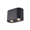 RONDOC Plafón doble spot 17,3 cm GU10 IP20 negro