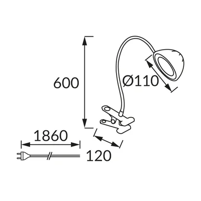 RONI LED BLACK CLIP LED desk lamp