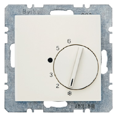 Room temperature controller with changeover contact and central element cream