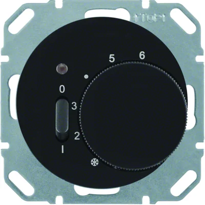 Room temperature controller with NO contact R.1/R.3 black, glossy