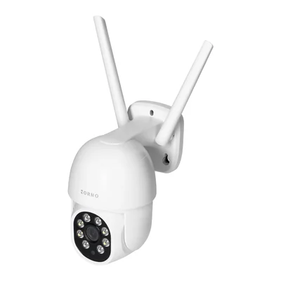 Rotating outdoor camera, 4MP, Wi-Fi, memory, motion detection, tracking function, two-way talk, night light