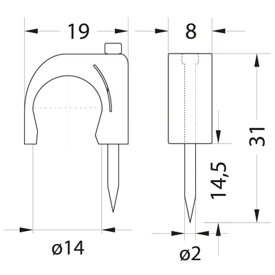 Round cable holder 14 mm FLOP-14