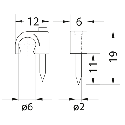 Round cable holder 6 mm FLOP-6