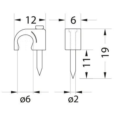Round cable holder 6 mm FLOP-6