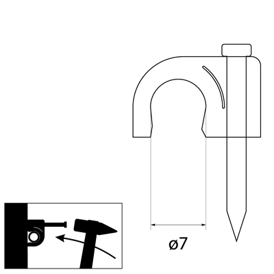 Round cable holder 7 mm FLOP-7