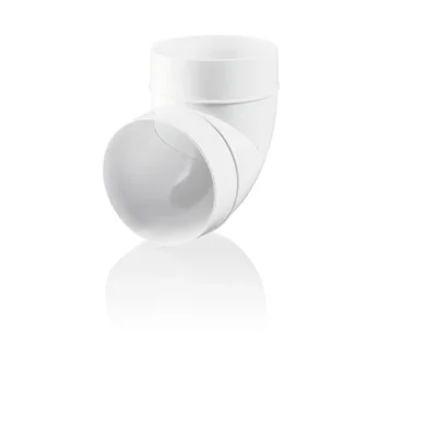 round elbow 150 mm, 90 degrees, white 690