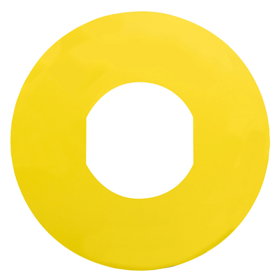 Round label, diam. 60, yellow background