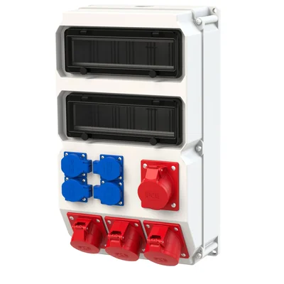 Rozdzielnica budowlana SUWAŁKI 2x32A/5P, 2x16A/5P, 4x2P+Z, IP44