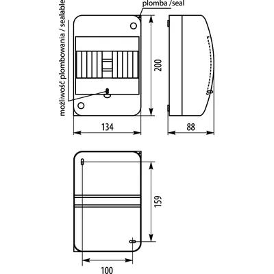 Rozdzielnica natynkowa - RNT 6S (N+PE)