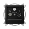 Розетка AS RTV DATA, чорний металік