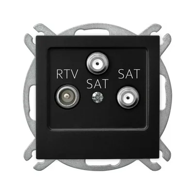 Розетка AS RTV-SAT з двома SAT-виходами, чорний металік