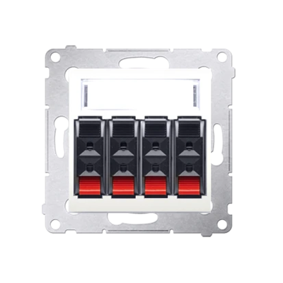 Розетка для динаміка 4-кратна з полем для опису (модуль) кремова