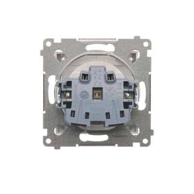 Розетка для версії IP44 з шторками для багатократних рамок (модуль) 16A 250V прозора кришка біла