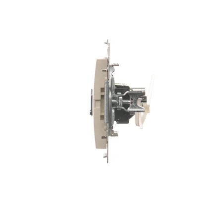 Розетка комп'ютерна подвійна RJ45 кат. 6 з пилозахисною кришкою (модуль) кремова