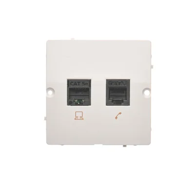 Розетка комп'ютерна RJ45 cat.5e + RJ12 (модуль) біла