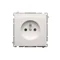 Розетка одинарна із заземленням (модуль) 16А 250В з захистом контактів, швидкі з'єднувачі, біла