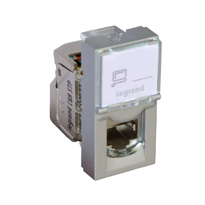 Розетка одномодульна RJ45 STP колір алюміній