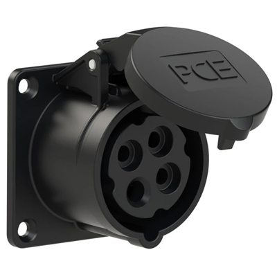 Розетка щитова пряма 16A 3P+Z 500V 50/60Hz 7h IP44, фланець 70X70, відстань між гвинтами 56X56